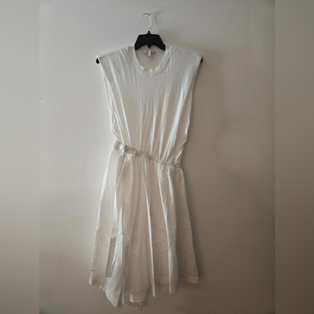 Derek Lam 10 Crosby Corey White Cotton Asymmetric Dress $325 Retail! Size L